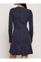 Women's Long Sleeve Flared Mini Navy Blue Dress Lv047D307G-Vek - 2