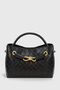 Black Knitted Woven Long Strap Daily Bag with Metal Accessories 281