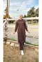 Long Tunic Hooded Double Sports Suit with Slit on the Side - 03034-1.028 - Brown - 7