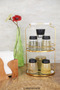 Two-Tier Gold Presentation Tray Round Cosmetic Organizer Bathroom Serving Presentation Engagement Tray Multipurpose - 2