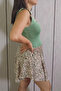 Front Back Square Neckline Corded Fabric Stretch Fabric Short Sleeve Knitwear Bady Blouse Length 57 cm (Can Vary by 1-3 cm) - 4