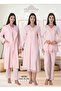 Pregnant Maternity 3-Piece Dressing Gown Nightgown Pajama Set - 2