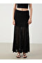 Lcw Vision Black Elastic Waist Lace Flared Skirt - 2