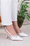 2105 Ceyn Patent Leather Double Buckle Detailed Open Back Heeled Women's Shoes - 3