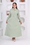 Girl's Long Length Seersucker Fabric Gilet & Dress Two Piece Set – Lined Elegant Set-4948 - 2
