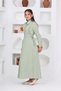 Girl's Long Length Seersucker Fabric Gilet & Dress Two Piece Set – Lined Elegant Set-4948 - 6