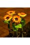 2-pack solar sunflower lights waterproof LED garden stakes for outdoor yard, patio or pathway decor. - 3