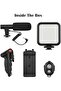 Vlogging Kit for Video Making With Mic Mini Tripod Stand LED Light and Phone Holder Clip - 6