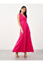 Solid V Neck Sleeveless A-Line Maxi Dress - 2