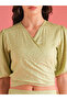 Women Green Polka Dot Print Wrap Tie Back Top and Palazzos Co-Ords - 4