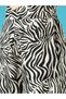 Women Zebra Print Ruffled Crop Top and Wide Leg Trousers Co-Ords - 5