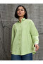 Green and White Stripes Gold Buttons Oversized Shirt