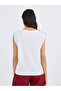 Graphic Print V Neck T-Shirt with Overlock Seam - 4