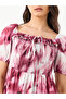 All-Over Printed Smocking Detail Midi Dress - 4