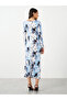Butterfly Printed Bodycon Midi Dress - 5
