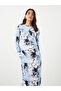 Butterfly Printed Bodycon Midi Dress - 3