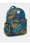 Leaf Print Backpack with Zip Pocket