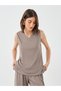 Women Brown Sleeveless Top and Pants Co-Ords - 2