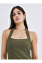 Plain Knit Halter Neck Sheath Maxi Dress - 4