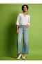 Wide Leg Mid-Rise Faded Pure Cotton Jeans - 6