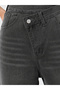 Women Black Wide Leg Jeans with Cross Waistband - 3