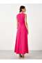 Solid V Neck Sleeveless A-Line Maxi Dress - 5
