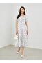 Floral Print Puff Sleeve Smocked Midi Dress - 2