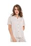 Striped Shirt with Classic Collar and Short Sleeves