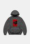 Power of Darkness Oversize Unisex Washed Black Hoodie