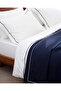 Caline Double 100% Cotton Pique Duvet Cover Set - White/Navy Blue - 4