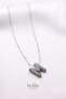 Steel Zircon Stone Letter Balloon Necklace-Silver Color - 2