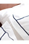 Caline Double 100% Cotton Pique Duvet Cover Set - White/Navy Blue - 7