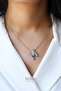 Steel Zircon Stone Letter Balloon Necklace-Silver Color - 3