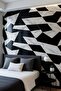 Marble Pattern Wall Sticker, Black and White Geometric Design, Self-Adhesive, Waterproof, 120cm x 30 - 2