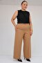 59017 Large Size Loose Pants with Elastic Waist - Mink - 4