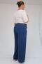 59011 Plus Size Molded Waistband Side Zipper Crepe Pants - Indigo - 5