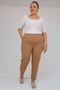 59018 Plus Size Pipe Leg Double Fabric Trousers - Mink - 2