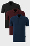 Cotton Regular Fit Buttoned Polo Neck 3 Pack t Shirts Men's t Shirt 5902127 S3