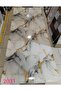 Marble Pattern Wall Sticker, White with Gold Veins, Self-Adhesive, Waterproof