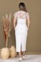 Atlas Fabric Bead Detailed Pencil Dress - White - 6