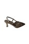 Yazkiş Women's Black Navy Skin Silver Pointed Toe Stone Top 8cm Goblet Heel Evening Dress Shoes - 2
