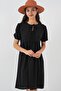 Women's Lace-Up Midi Dress 2575 - Black - 3