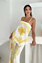 Imported Jessica Fabric Patterned Double Suit Yellow - 4