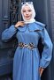 Leopard Piping Baby Collar Denim Dress Hm2774 Blue - 2