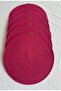 Round Placemat, Table Decor Supla Fuchsia 33cm Set of 6