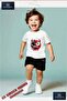 Kids Unisex “Smile One Eye Red Horn“ Custom Printed Crew Neck T-Shirt - Shorts Set - 2