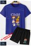 Children's Unisex “Baby Child Orange Shirted Child“ Special Printed Crew Neck T-Shirt - Shorts Set