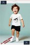 Children's Unisex “Black with Face Eyes“ Special Printed Crew Neck T-Shirt - Shorts Set - 2