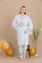 Short Sleeve, Lace, Morning Gown Maternity-Pregnancy Pajama Set Set of 3