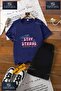 Children's Unisex “Stay Strong Pink Writing“ Special Printed Crew Neck T-Shirt - Shorts Set